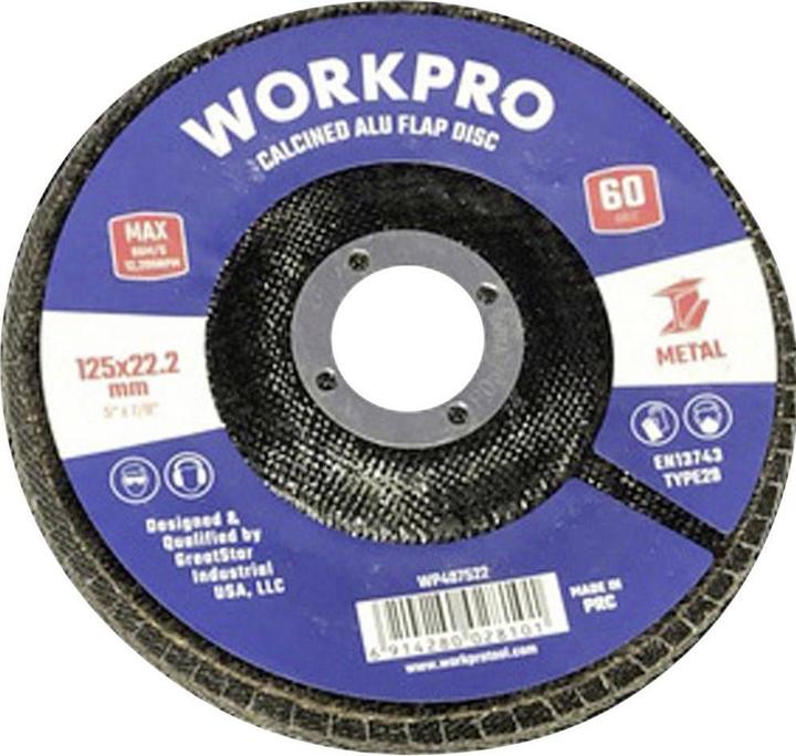 Produktbild Workpro Fächerschleifscheibe Profi – 125 mm K60, 10 stk (60)