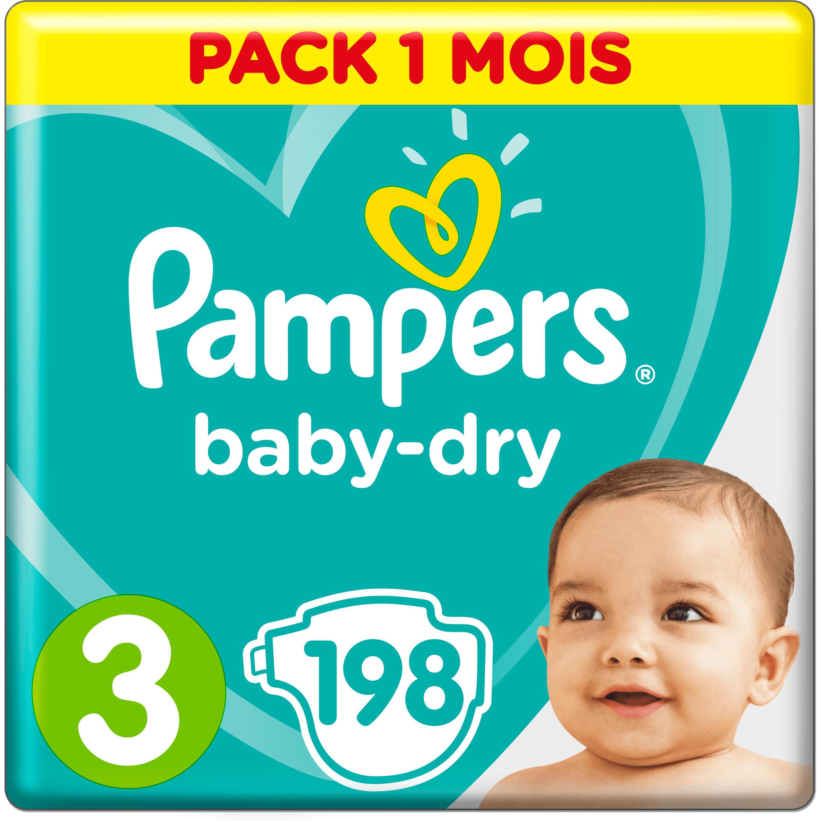 Pampers Baby-Dry (Gr. 3, Monatsbox, 198 Stück)