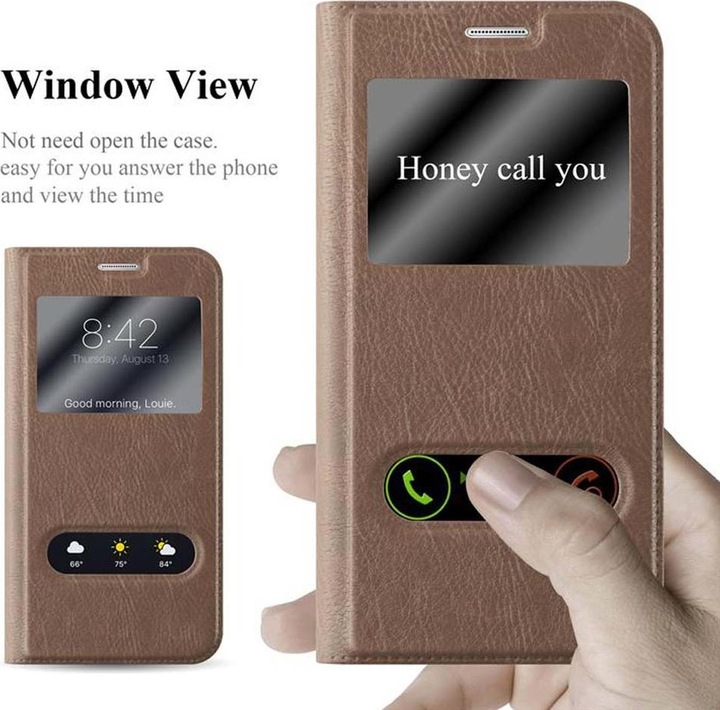 Actual product image Cadorabo Book with View double window cover (Samsung Galaxy Note 5)