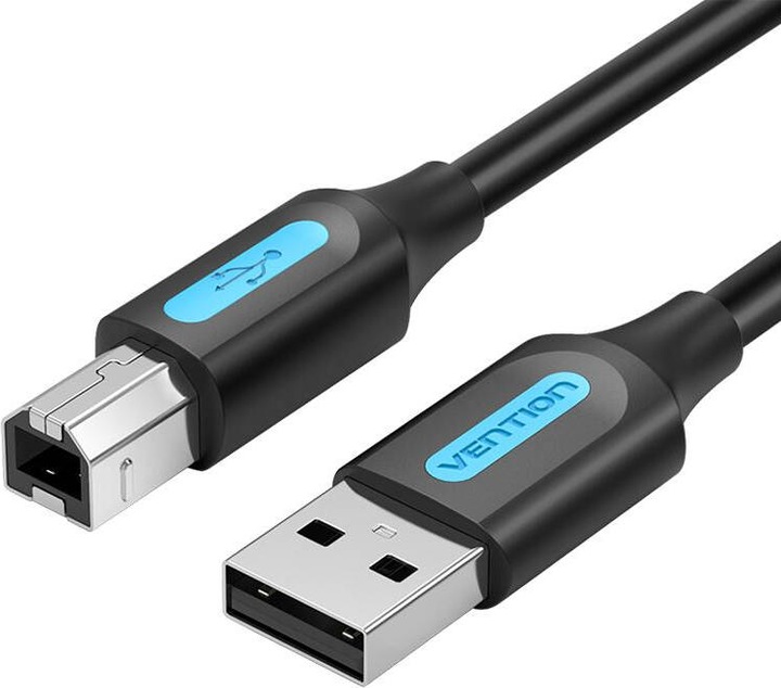 Image du produit Vention Câble USB 2.0 A mâle vers USB-B mâle avec noyau en ferrite COQBL 10m Noir PVC (10 m, USB 2.0)