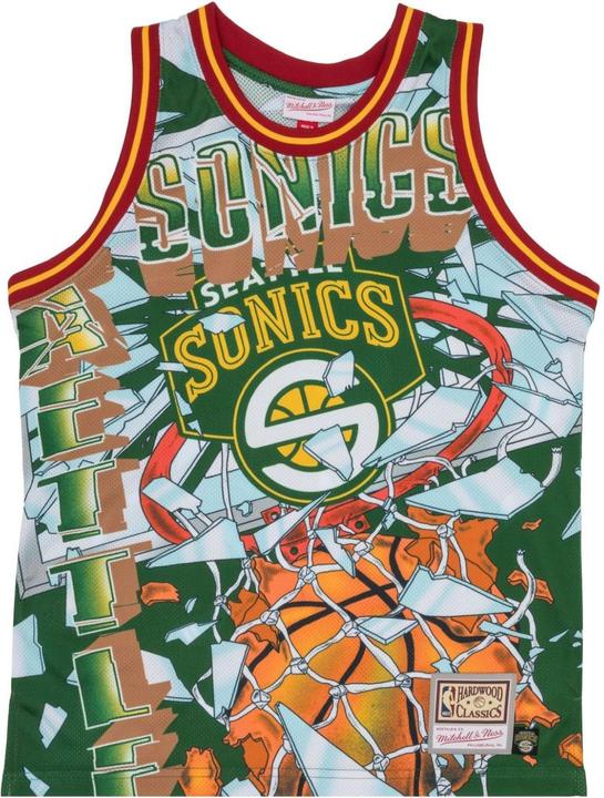 Actual product image Mitchell & Ness M&N Big Face 6.0 Fashion Tank Top Jersey Seattle SuperSonics (S)