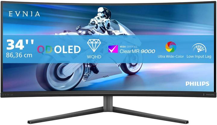 Produktbild Philips 34M2C6500/00 QD-OLED Curved Monitor, 0.03ms, HDR400, höhenverst., 2x HDMI, Port, USB-C (3440 x 1440 Pixel, 34")