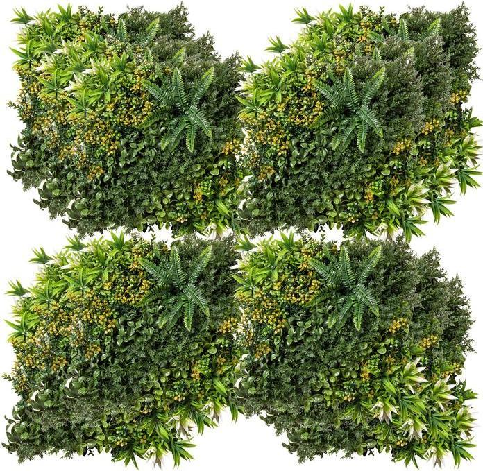 Immagine prodotto Swisshandel24 12 pezzi pianta artificiale siepe da parete 50x50 cm Protezione UV Schermo per la privacy Design a (50 cm)