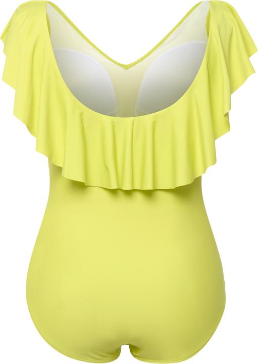 Image du produit Ulla Popken Maillot de bain une pièce à volant, décolleté en V, bonnets souples (48)
