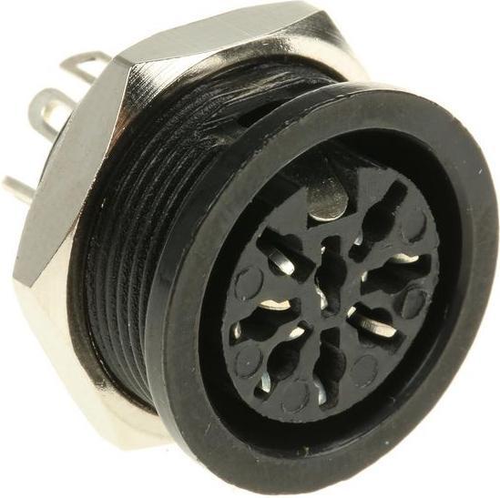 Actual product image RS PRO DIN socket Straight 8-pin, 100 V ac / 4A Panel mounting