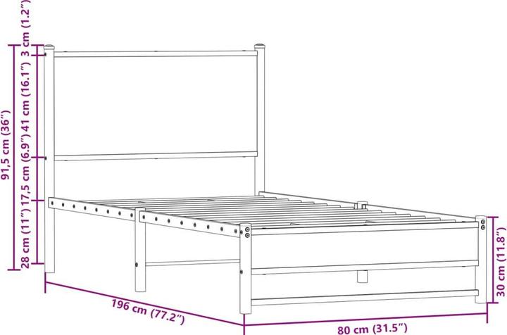 Immagine prodotto vidaXL Letto senza materasso (100 x 190 cm)