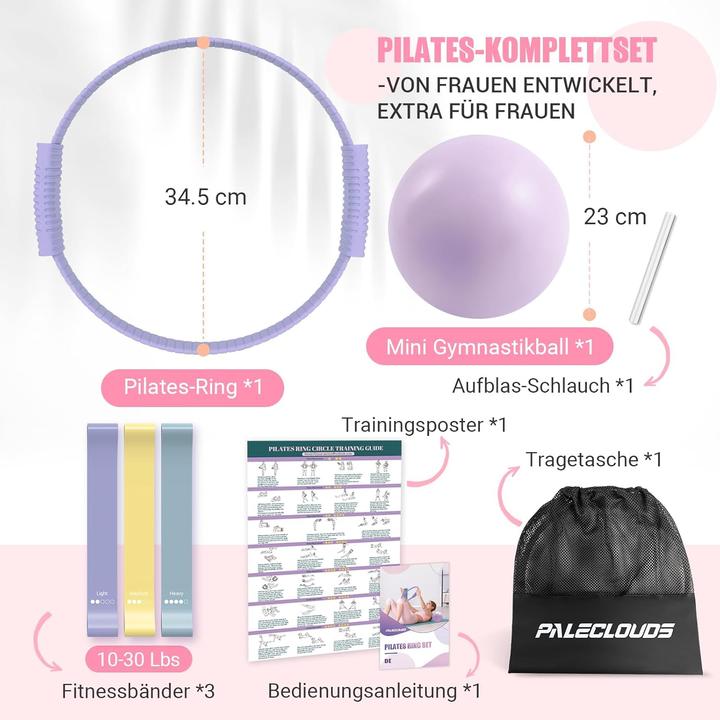 Actual product image Paleclouds Pilates Ring Trainingsset mit Zubehör (5-teilig)