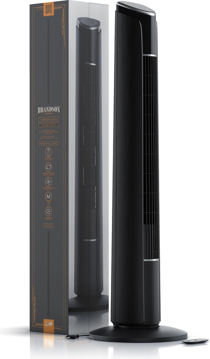 Produktbild Brandson Turmventilator, Fernbedienung, Standventilator 108 cm, 10° neigbar, Oszillation, 4 Modi, schwarz (52 dB)