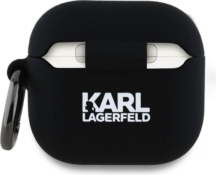 Actual product image Karl Lagerfeld KLA4RUNIKK AirPods 4 cover black/black Silicone Karl Head 3D (Headphone sleeve)