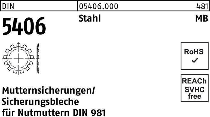 Produktbild Sicherungsblech DIN 5406 MB 22/M110x2 Stahl f.DIN 981