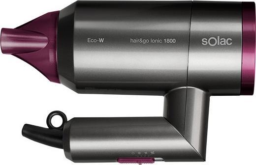 Actual product image Solac Hair&Go Ionic, Grey, Purple, Hanging ring, 2000 W, 420 g