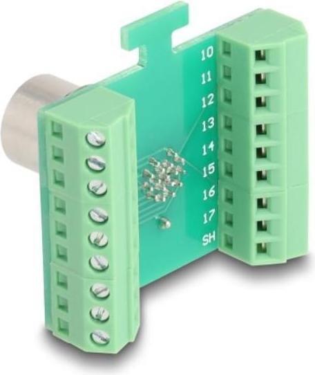 Actual product image Delock M12 transfer module adapter 17 pin A-coded socket to