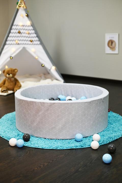 Produktbild Knorrtoys Bällebad soft - "Geo cube grey" - 300 balls creme/grey/lightblue (ca. 6cm Durchmesser)