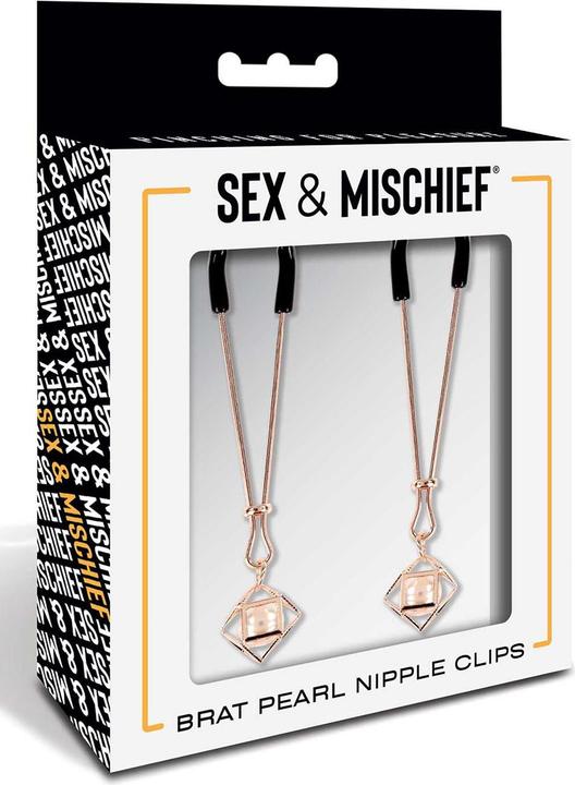 Produktbild Sportsheets Sex And Mischief Brat Pearl Nipple Clips Gold 8,7 cm