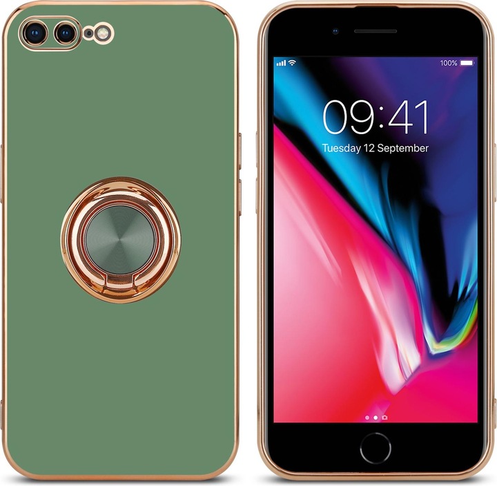 Immagine prodotto Cadorabo Custodia per Apple iPhone 7 PLUS / 7S PLUS / 8 PLUS in TPU con protezione della fotocamera e anello (Apple iPhone 7 Plus, Apple iPhone 7s Plus)