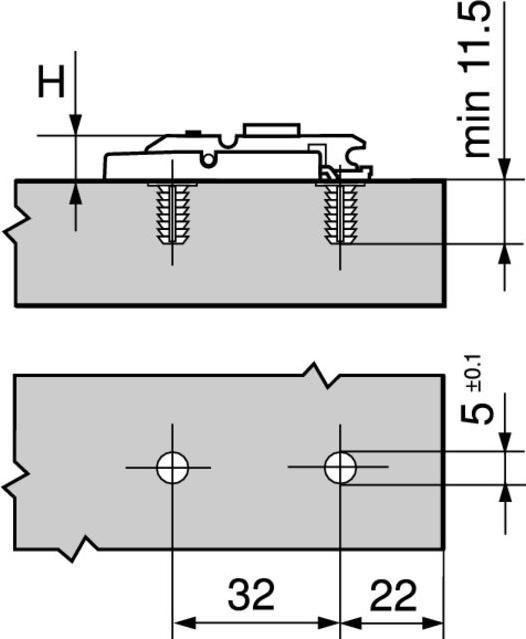 Produktbild Blum Linearmontageplatten CLIP Eckmontage