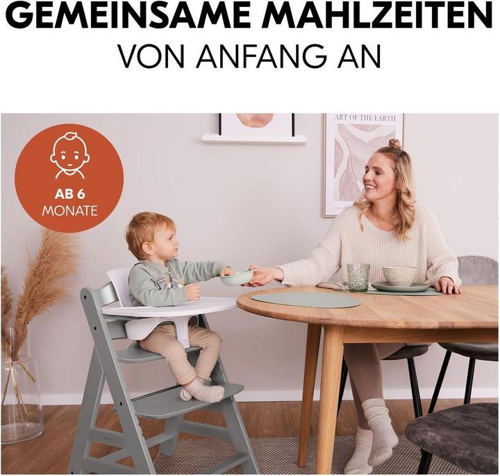 Actual product image Hauck Hochstühle Hochstuhl Alpha Plus Black - im Sparset inkl. (Stair high chair)