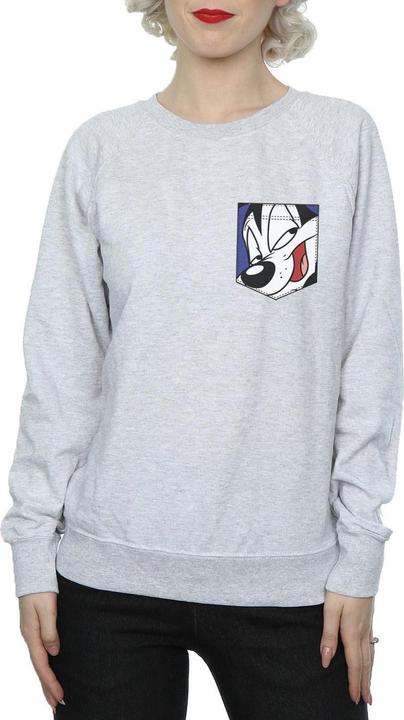 Produktbild Looney Tunes Pepe Le Pew Face Faux Pocket Sweatshirt (L)