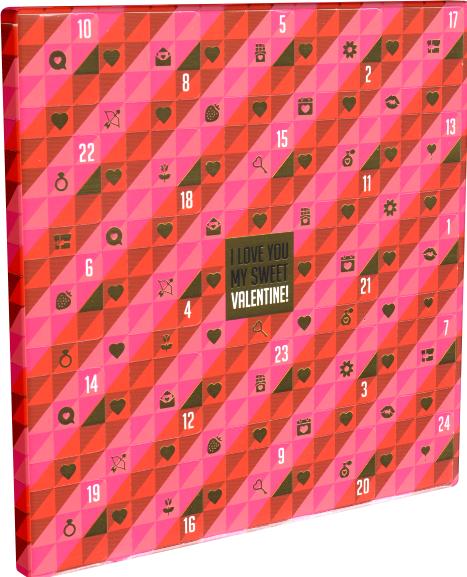 Image du produit Moodzz Calendrier de l'Avent de la Saint-Valentin (Jeux de dés, Allemand, Espagnol, Français, Norvégien, Néerlandais, Suédois, Italien, Anglais)