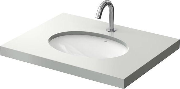 Actual product image TOTO WU undercounter washbasin 50cm without tap hole with overflow round white (380 mm, 500 mm)
