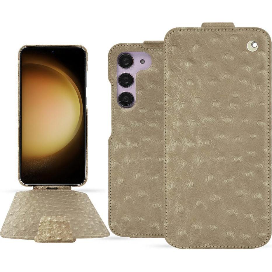 Noreve Lederschutzhülle vertikal (Samsung Galaxy S23+), Smartphone Hülle, Beige