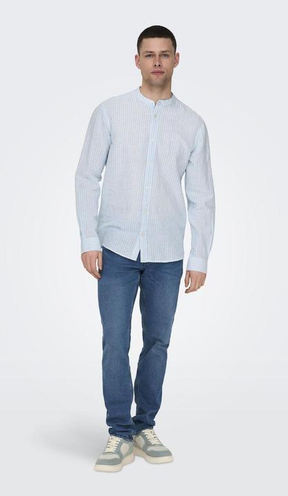 Produktbild Only & Sons Onscaiden Ls Mao Stripe Linen Shirt Noos Hemd (XL)