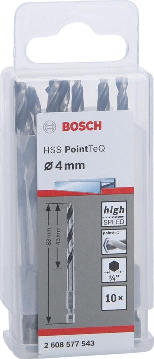 Produktbild Bosch Professional Zubehör HSS PointTeQ Sechskantbohrer 4,0 mm, 10-tlg. (4 mm)