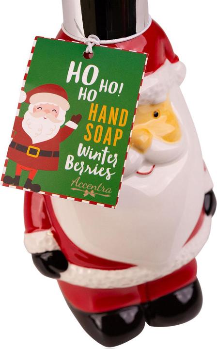 Actual product image Accentra Seifenspender aus Keramik mit Flüssigseife SANTA in Weihnachtsmann Design (Device, 350 ml)
