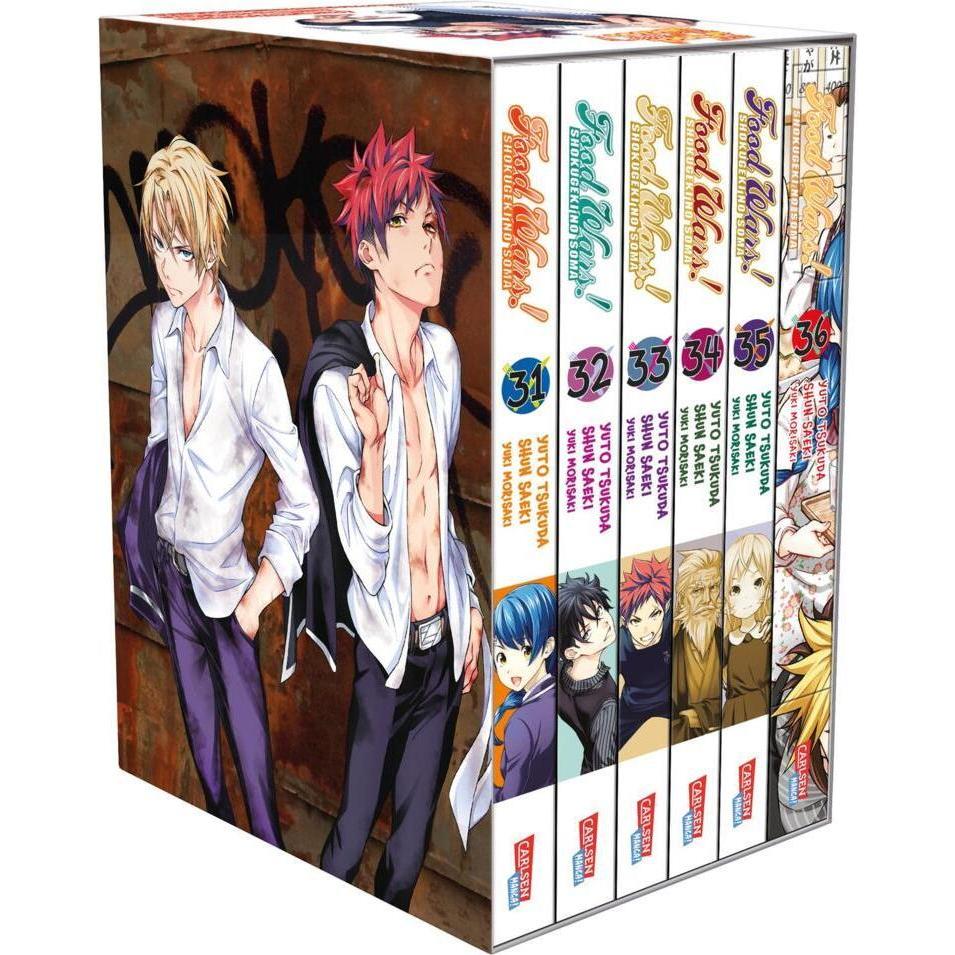 Thumbnail - Food Wars - Shokugeki No Soma, Bände 31-36 im Sammelschuber mit Extra, Belletristik von Yuto Tsukuda, Shun Saeki, Yuki M...