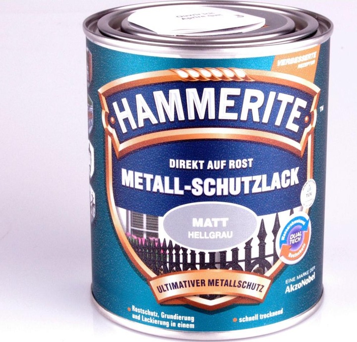 Produktbild Hammerite Metall-Schutzlack Hellgrau Matt (750 ml, Hellgrau)
