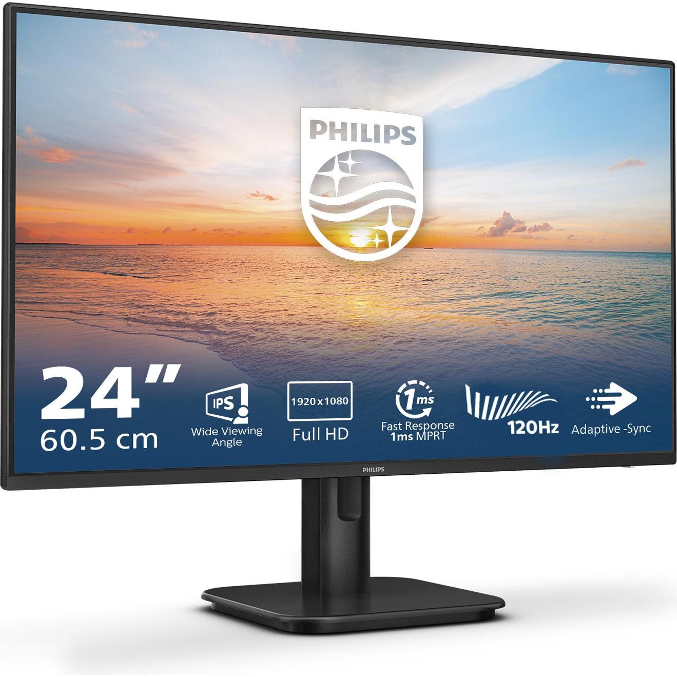 Philips 24E1N1100A/00 (1920 x 1080 Pixel, 23.80"), Monitor, Schwarz