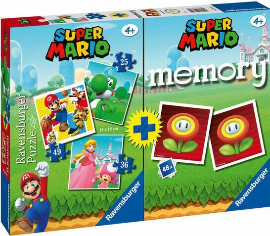 Produktbild Ravensburger Multipack Memory + 3 Puzzle - Super Mario (25 Teile)