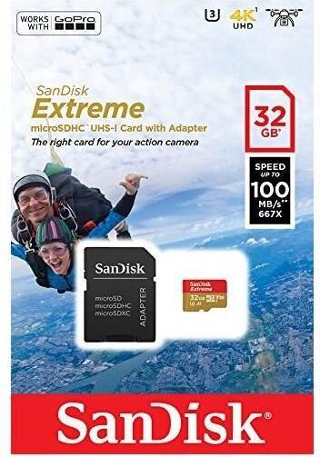 Produktbild Sandisk Extreme UHS-I V30 für Action Cam (32 GB, microSDHC, U3, UHS-I)