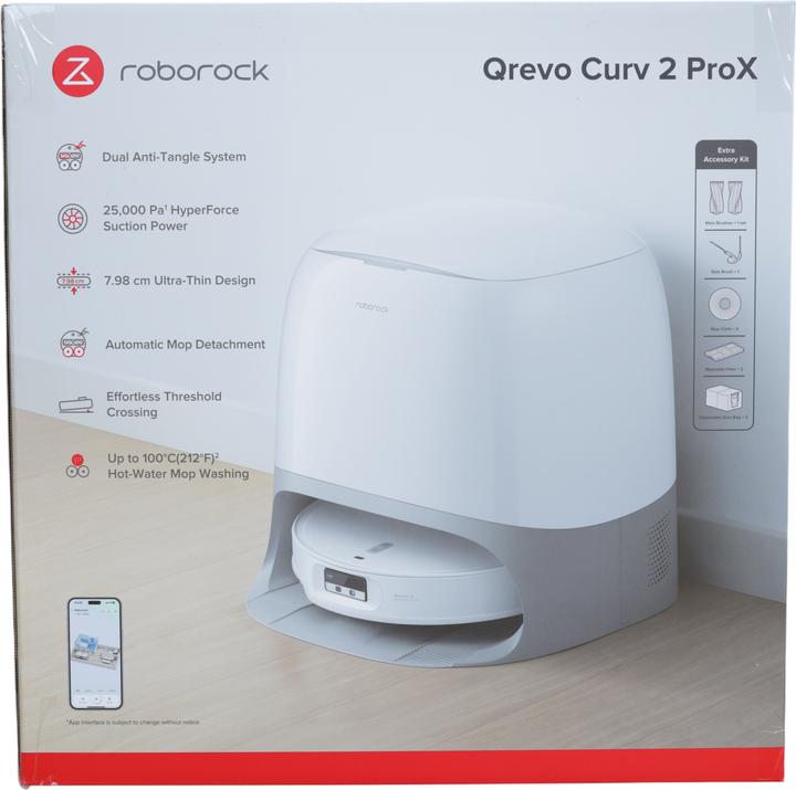 Actual product image Roborock Qrevo Curv 2 ProX (25000 Pa, Wiping pads (rotating))