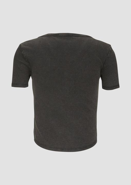 Produktbild S.Oliver T-Shirt Verkürztes T-Shirt aus Rippware im Vintage-Look (XL)