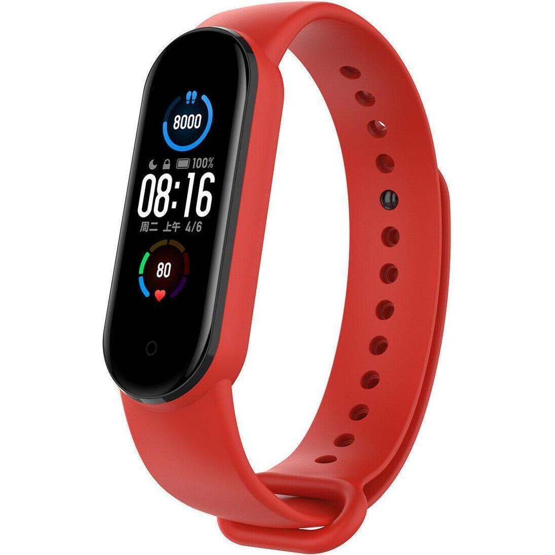 Strap-it Armband (Silikon, Mi Band 6), Uhrenarmband, Rot