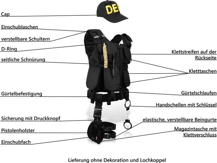 Produktbild Normani SWAT/POLICE/SECURITY Kostüm Karneval (XS, S)