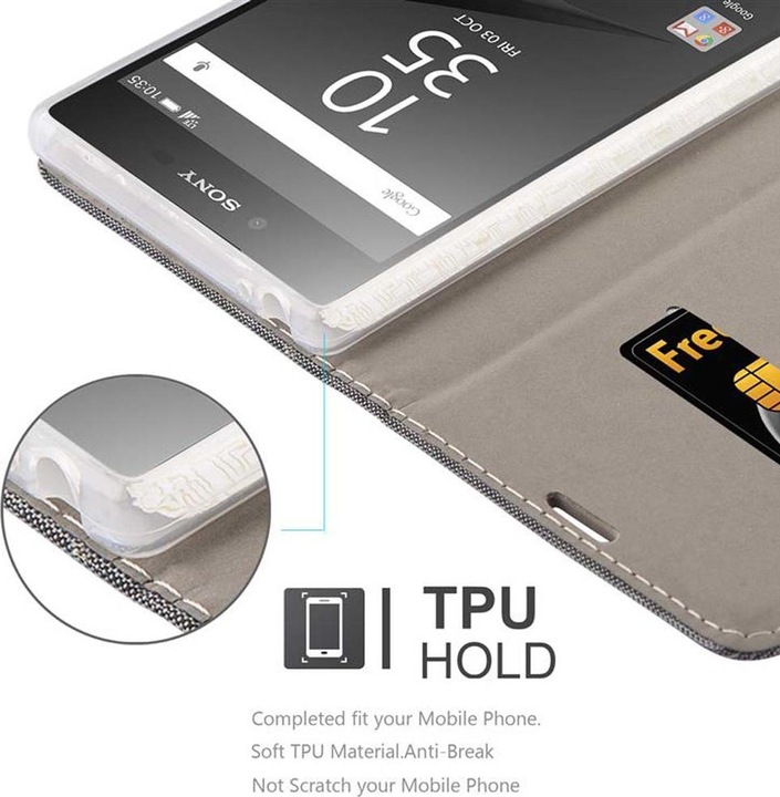 Produktbild Cadorabo Book Jeans Optik Cover (Sony Xperia Z5 Premium)