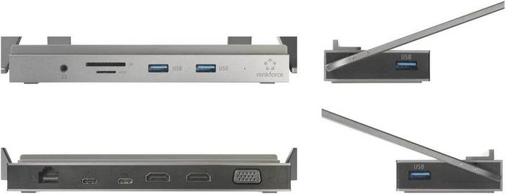Produktbild Renkforce USB-C 12-in-1 Laptop-Dockingständer (USB-C, 4 Ports)