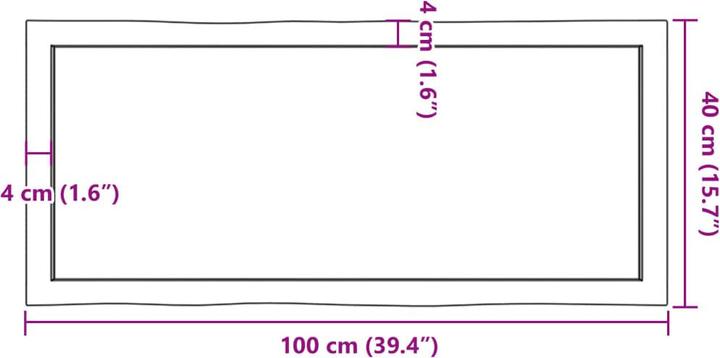 Image du produit VidaXL Tischplatte 100x40x4 cm Massivholz Eiche Behandelt (100 x 40 x 4 cm)