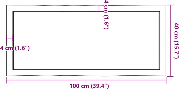 Actual product image VidaXL Tischplatte 100x40x4 cm Massivholz Eiche Behandelt (100 x 40 x 4 cm)