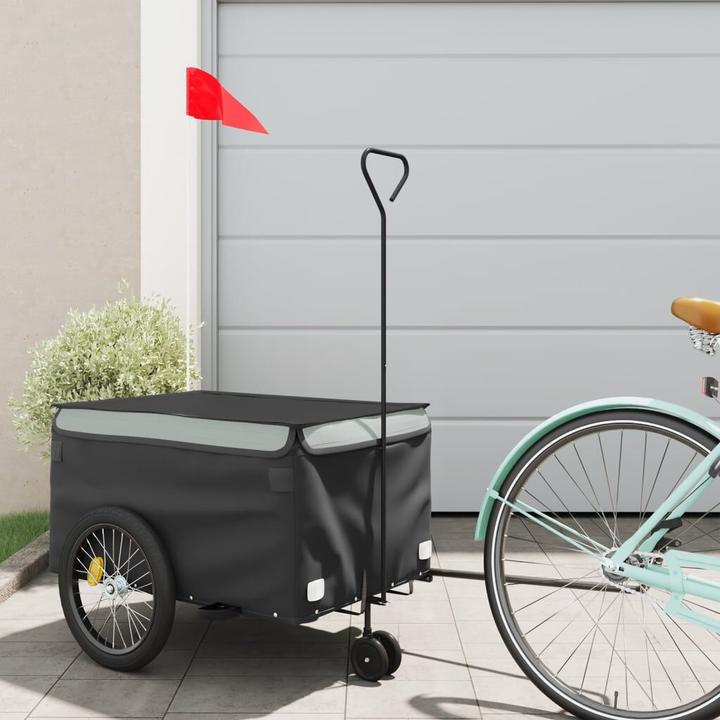 Produktbild VidaXL Fahrradanhänger Schwarz und Grau 30 kg Eisen