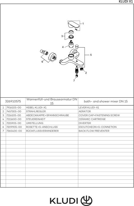Actual product image Kludi X1 Surface-mounted bath mixer