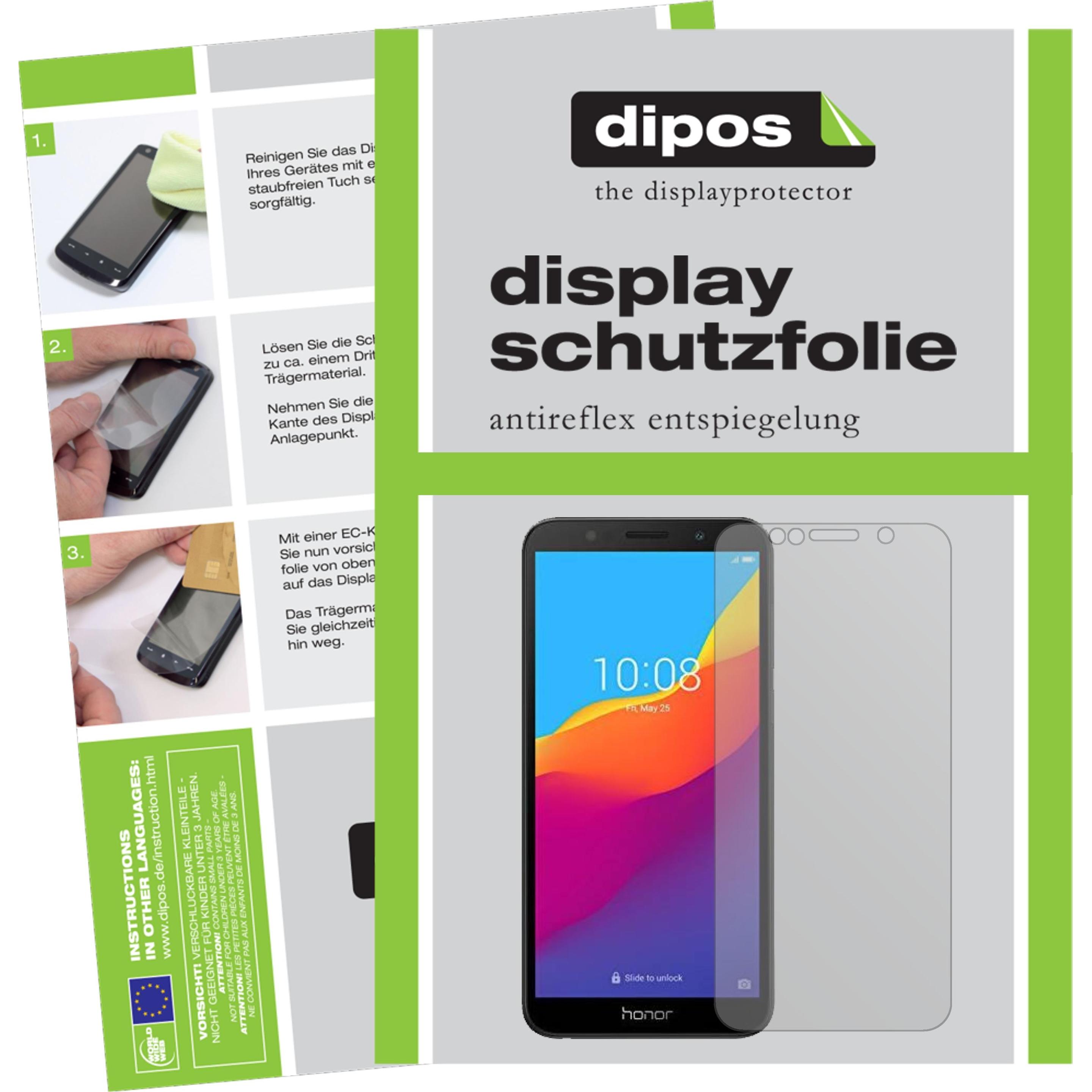 Dipos Displayschutzfolie Antireflex (2 Stück, Honor 7s), Smartphone Schutzfolie, Transparent