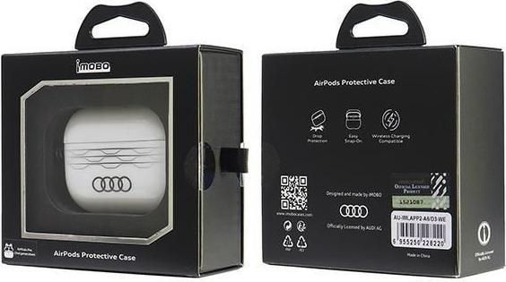 Actual product image Audi IML Geometric Pattern AirPods Pro 2 cover biały/white AU-IMLAPP2-A6/D3-WE (Headphone sleeve)