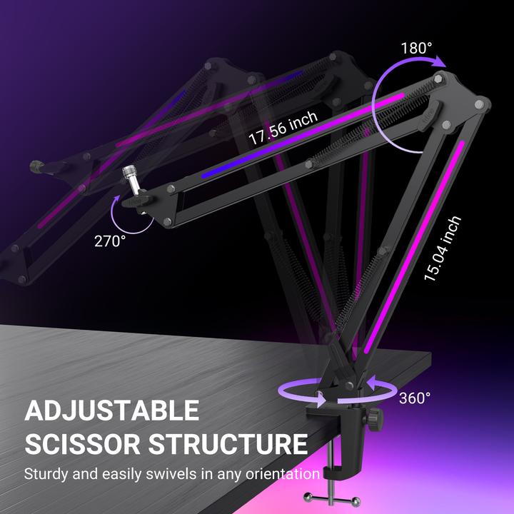 Actual product image Fifine BM38 RGB Boom Mikrofonarm