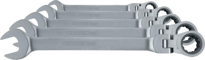 Actual product image Gedore Red red R07305005 Hinged ring ratchet open-end spanner set SW8-19 mm (8 mm, 10 mm, 14 mm, 18 mm, 11 mm, 12 mm, 19 mm, 17 mm, 15 mm, 13 mm, 9 mm, 16 mm)