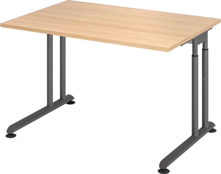 Actual product image Escritorio Desk C-foot 120x80cm oak/graphite (120 x 80 cm)