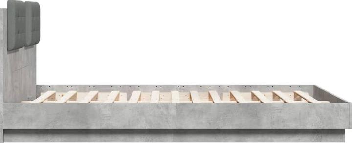 Produktbild vidaXL Bettgestell mit Kopfteil und LED-Leuchten (150 x 200 cm)