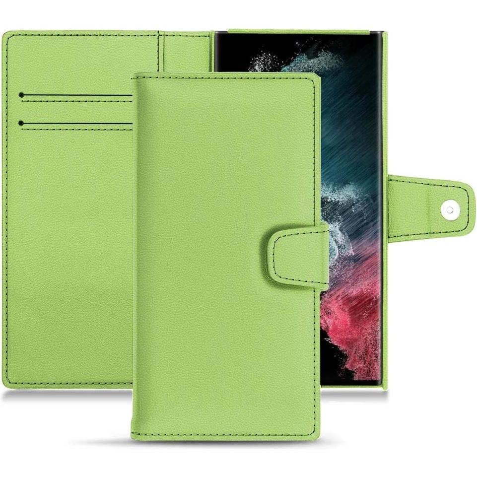 Noreve Lederschutzhülle Wallet (Samsung Galaxy S22 Ultra), Smartphone Hülle, Grün
